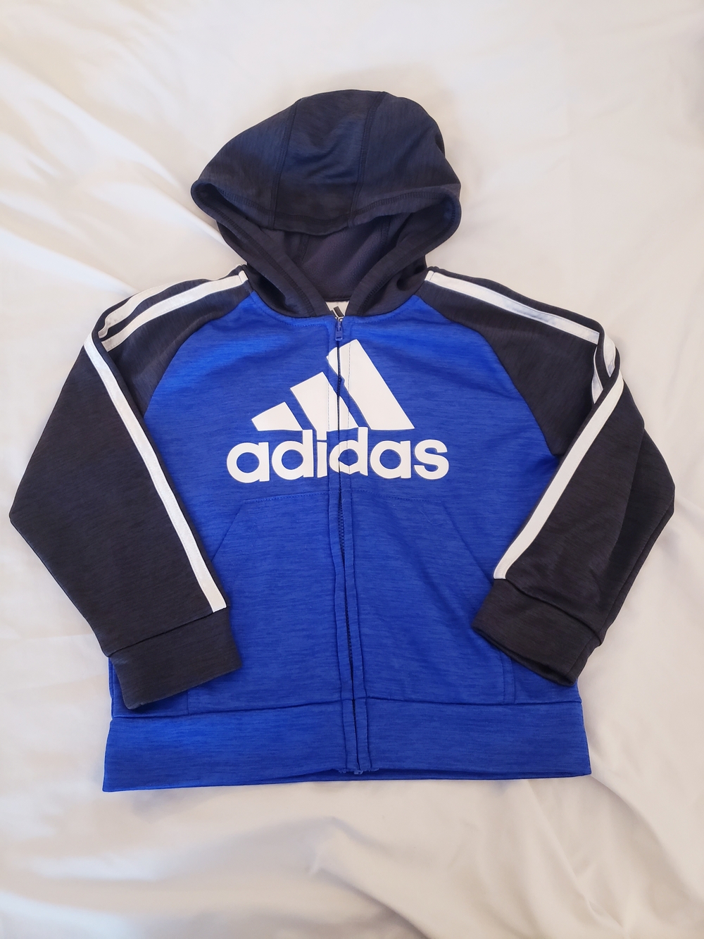 Boys Size 5 Adidas Blue & Black Full-Zip Hoodie